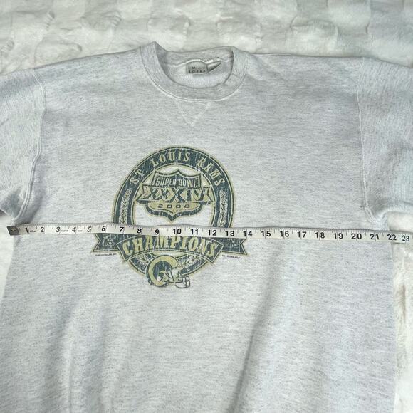 🔥Vintage St Louis Rams 1999 NFC Champions 2000 Super Bowl Sweatshirt Sz Large - Picture 9 of 14